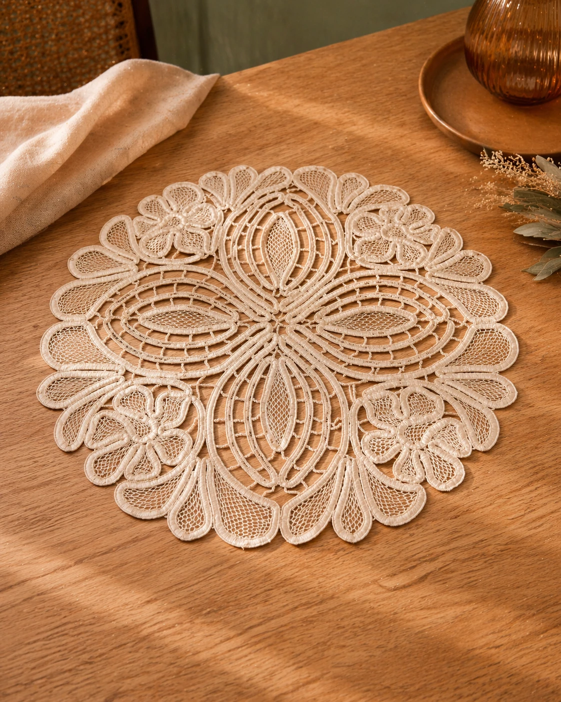 Cream Round Doily